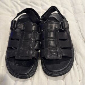 Men’s Timberland Quality Smart Comfort System Black Genuine Leather Sandals!